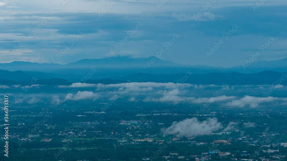 Beautiful scenery that can see clouds floating beautifully in Chiang Mai, Thailand.