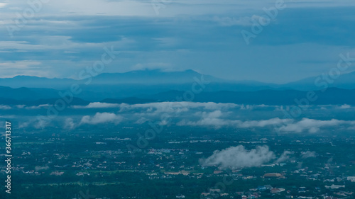 Beautiful scenery that can see clouds floating beautifully in Chiang Mai, Thailand. © ArLawKa