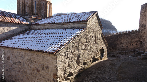 Ananuri Castle church complex ancient architecture in Georgia. photo