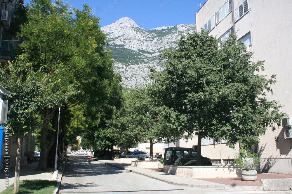 street in the old town of Makarska, Chroatia street in the old town of Makarska, Chroatia