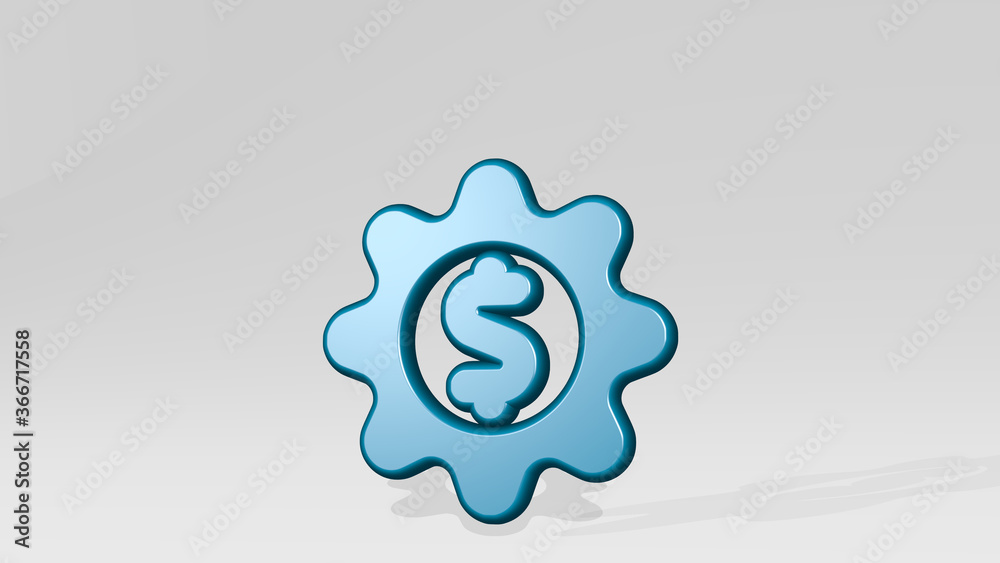 cash toggle stand with shadow. 3D illustration of metallic sculpture over a white background with mild texture. business and money cash toggle stand with shadow. 3D illustration of metallic sculpture over a white background with mild texture. business and money
