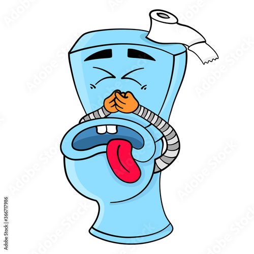 disgusting water closet mascot logo.