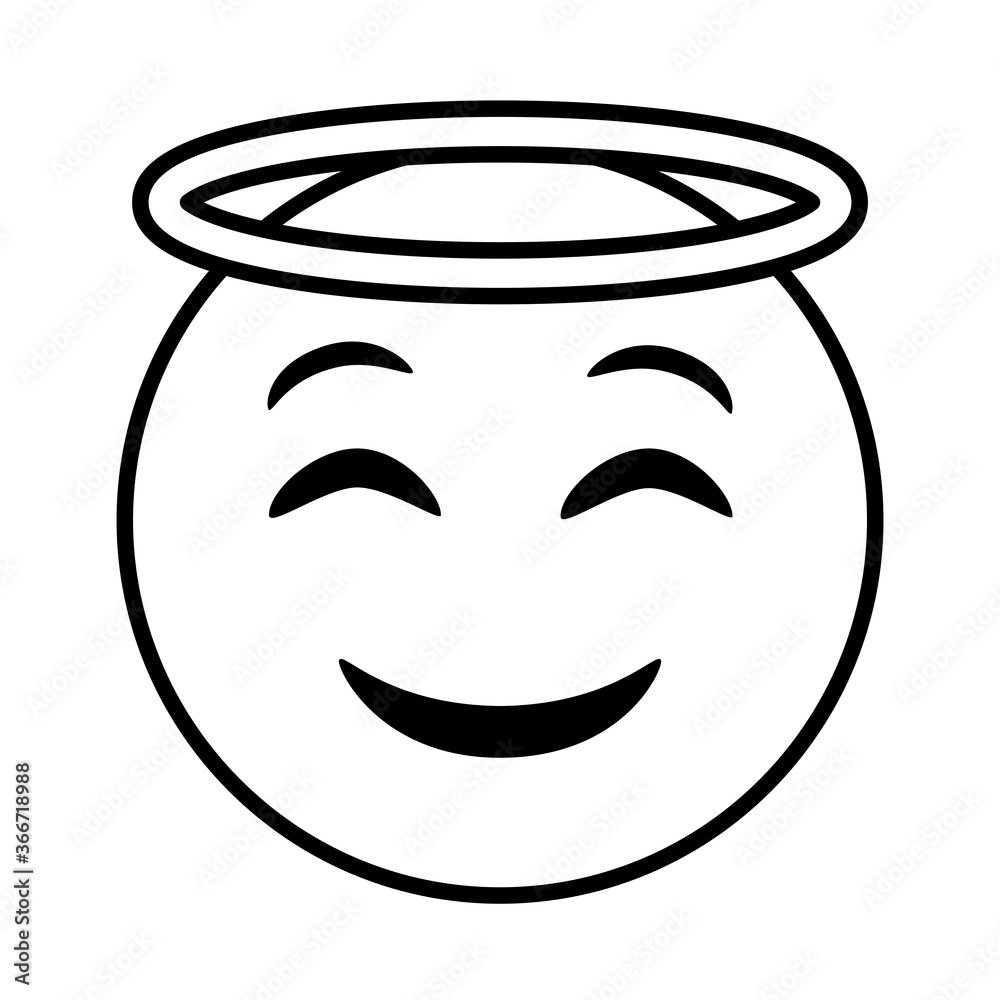 angel emoji face classic line style icon angel emoji face classic line style icon