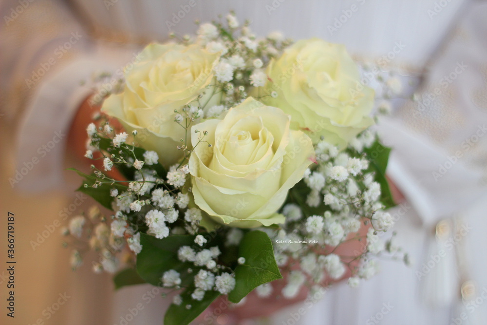 Wedding bouquet with white roses Wedding bouquet with white roses