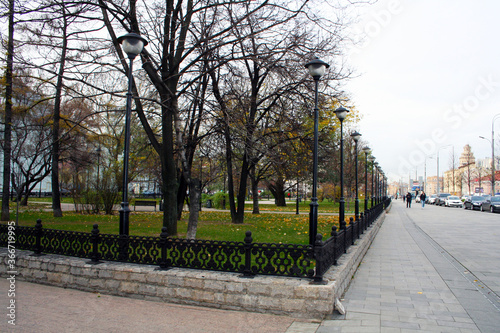 A park in autumn in the center of Moscow