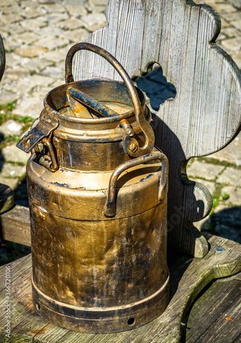 old milk can
