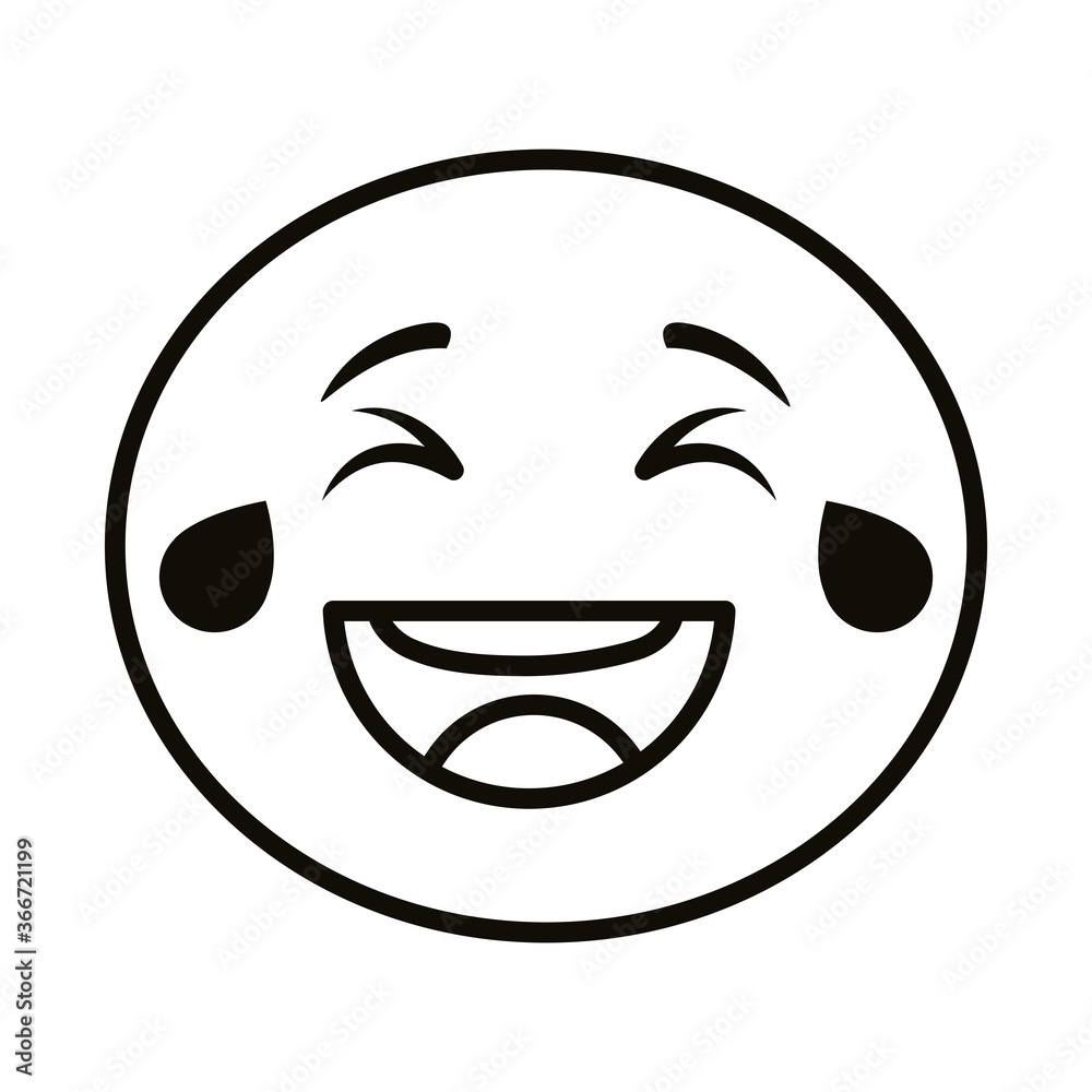 emoji face laughing classic line style icon emoji face laughing classic line style icon