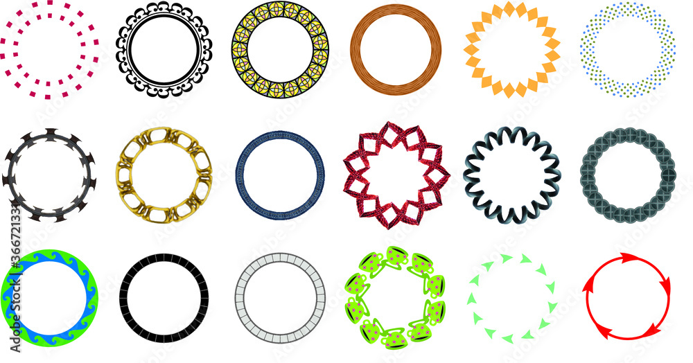 Grunge circles collection. Grounge round shapes big set. colorful vektor.