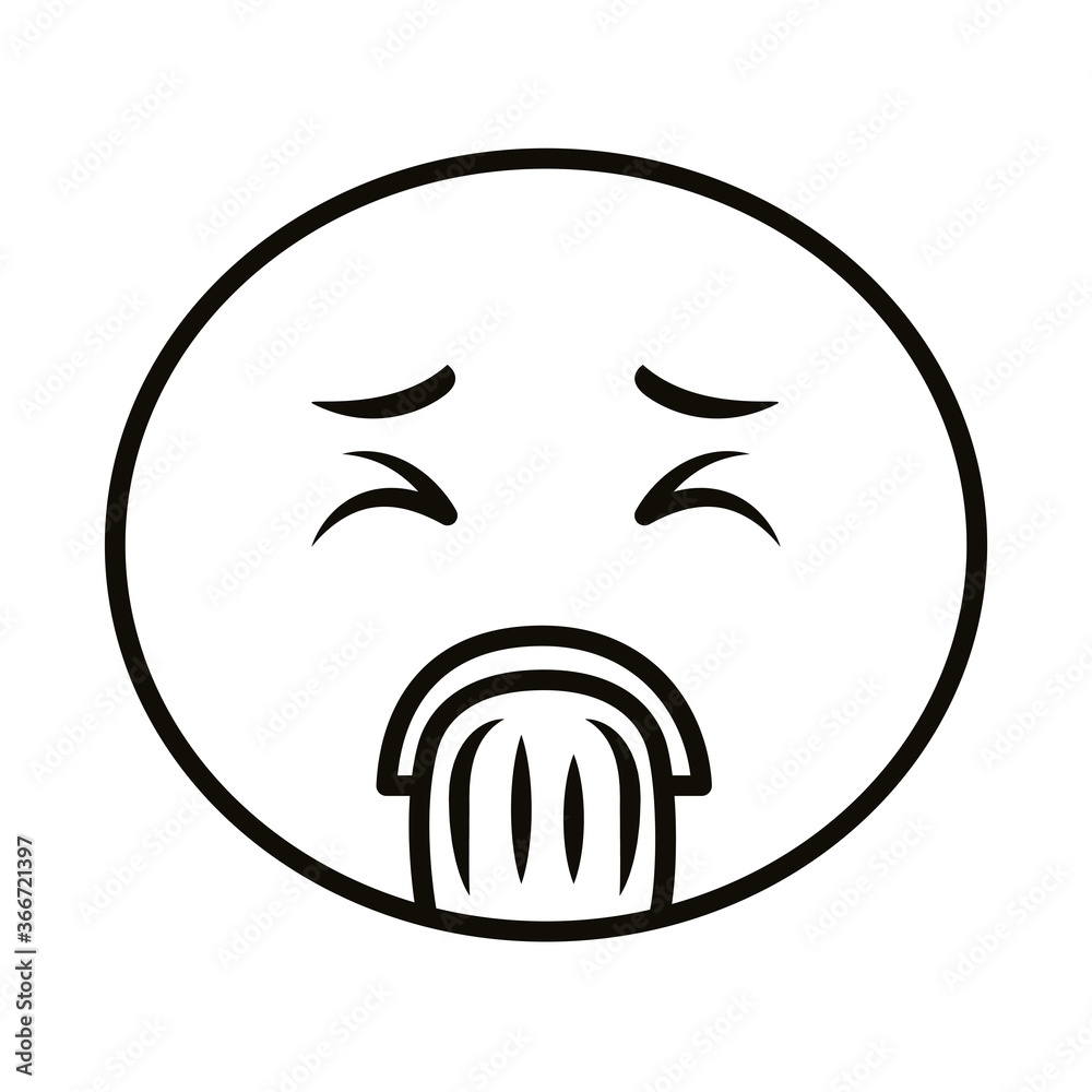 emoji face throwing up line style icon emoji face throwing up line style icon