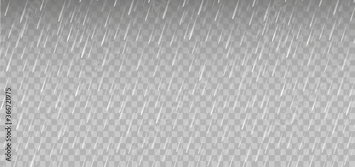 Rain. Overlay isolated on background. Rain drops. Vector