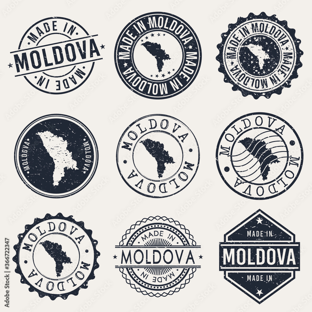 Moldova Travel Stamp Made In Product Stamp Logo Icon Symbol Design Insignia.