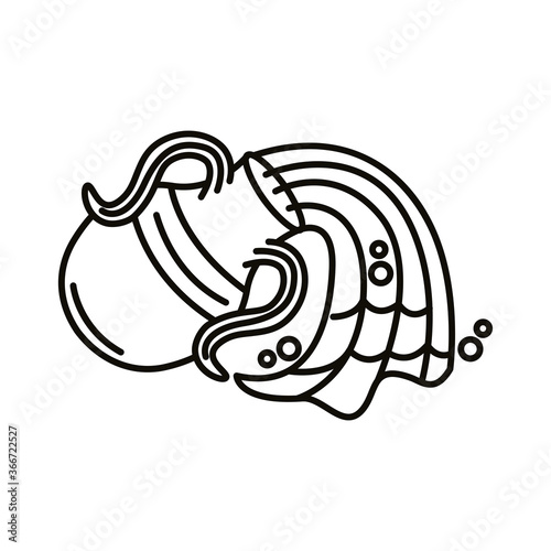 aquarius zodiac sign line style icon