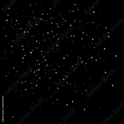Gold stars. Confetti celebration. Festival decor. Vector.