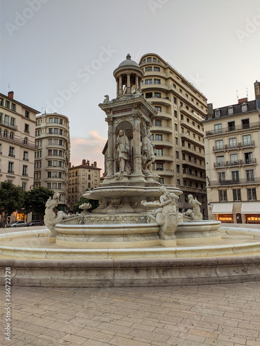 The Jacobin Fountain in the square of the same name in the Bellecour district, Lyon, France