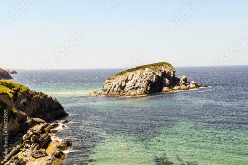 Detail of playa arnia at Arnia beach Pielagos, Cantabria, spain europe photo