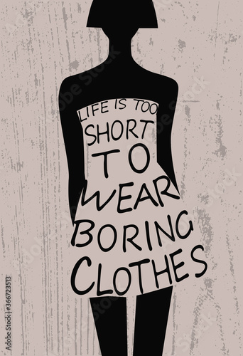 Woman in Dress from quote on a wood background