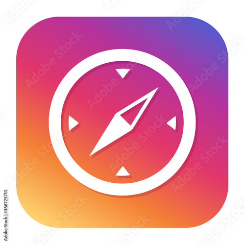 Free Download Compass icon with hipster button on white Background. - GFXLoad