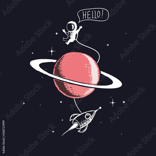 astronaut and saturn