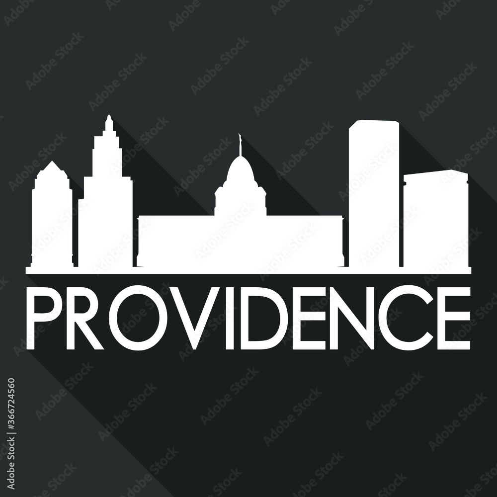 Providence Flat Icon Skyline Silhouette Design City Vector Art Famous Buildings