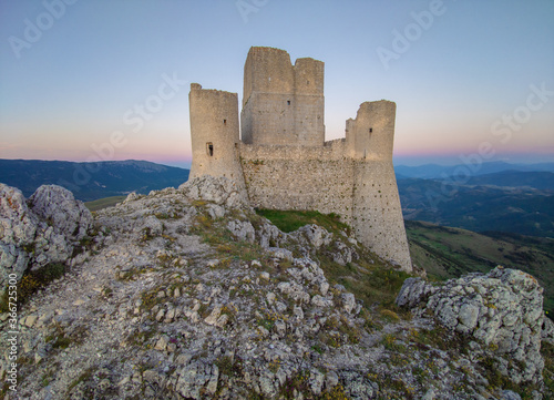 Santo Stefano di Sessanio (Italy) - The ruins of Rocca Calascio, old medieval village with castle and church, 1400 meters above sea level on Apennine mountains, heart of Abruzzo region © ValerioMei
