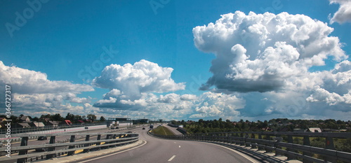 Clouds over the road