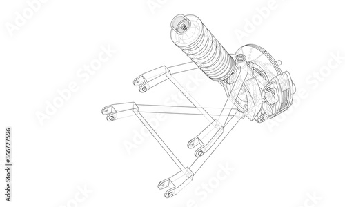 Car suspension with shock absorber