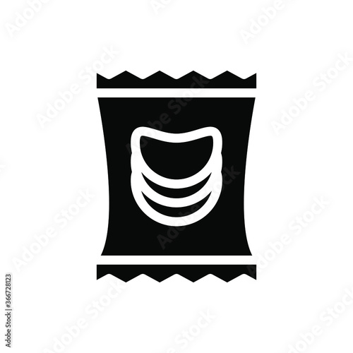 potato chips icon vector illustration glyph style. food icon set.