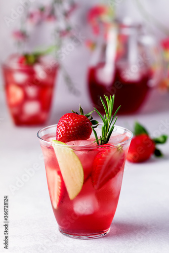 Wallpaper Mural Glasses of Fresh and Cold Strawbery and Green Apple Lemonade Tasty and Healthy Summer Drink Cold Berry and Fruit Lemonade Vertical Close Up Torontodigital.ca