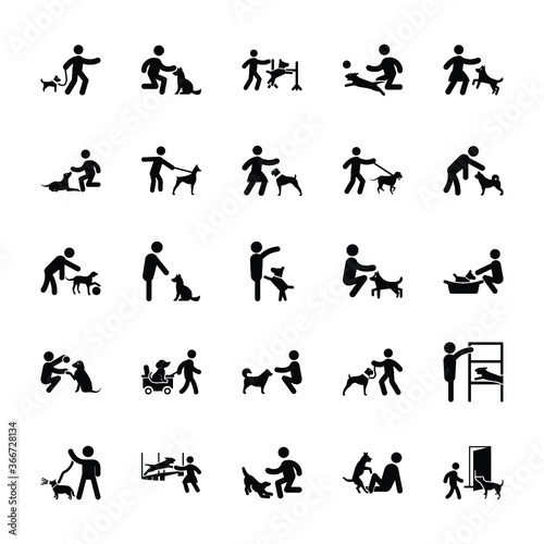 Set Of Dog Training Pictograms 