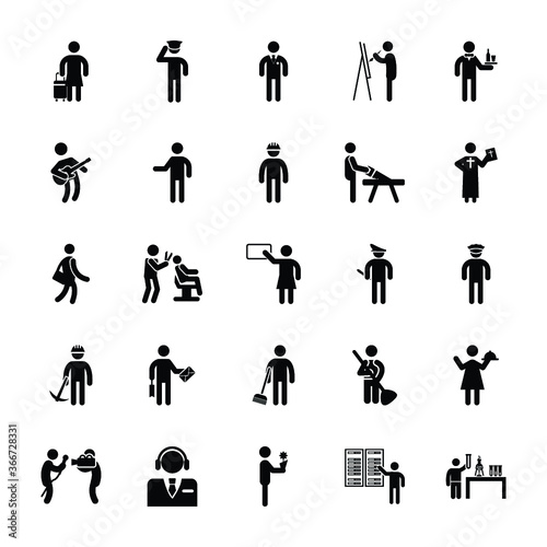 Set Of Profession Pictograms