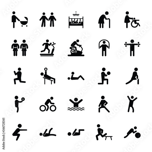 Set Of Exercise Pictogram
