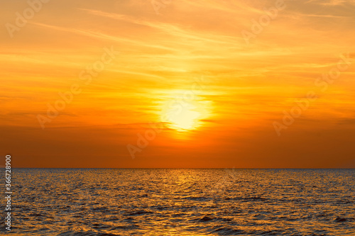 Sunset on the sandy beach on the Baltic Sea © Arkadiusz