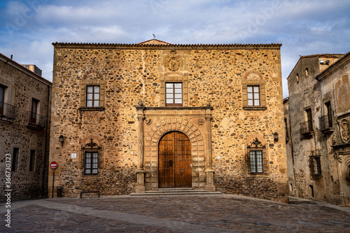 Fototapeta Naklejka Na Ścianę i Meble -  Episcopal Palace in Caceres, Extremadura, Spain. Located in Plaza Santa Maria