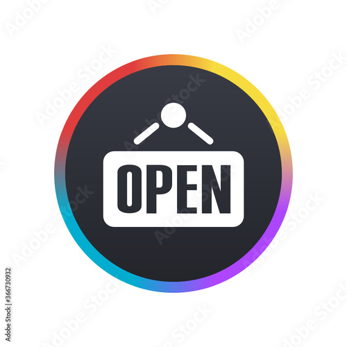 Open Sign -  Push Button