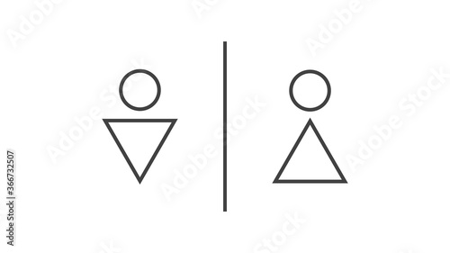 WC symbol. Male and female toilet icon. Vector illustration 