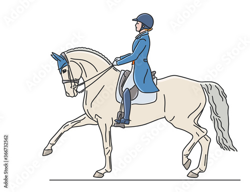 Advanced dressage test, rider on a horse