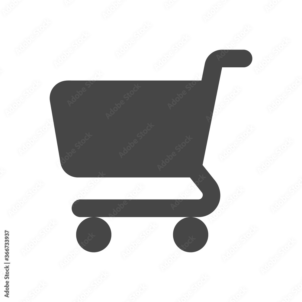 Shopping cart icon in flat style isolated on white background. Shopping cart icon in flat style isolated on white background.