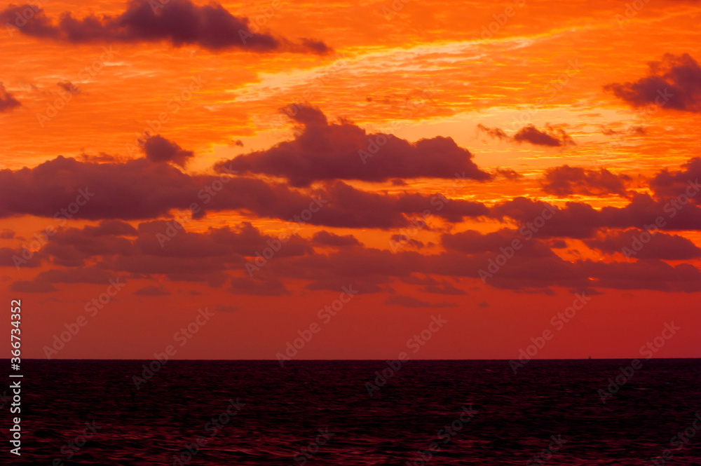 Fantastic and wonderful  sun rise, Caribbean sea Bahama.