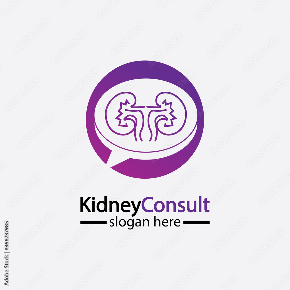Kidney Consult logo designs concept vector, Kidney Healthcare logo template,Urology logo vector template.