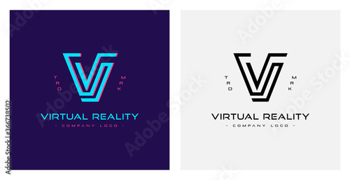 Virtual reality vector monogram logo