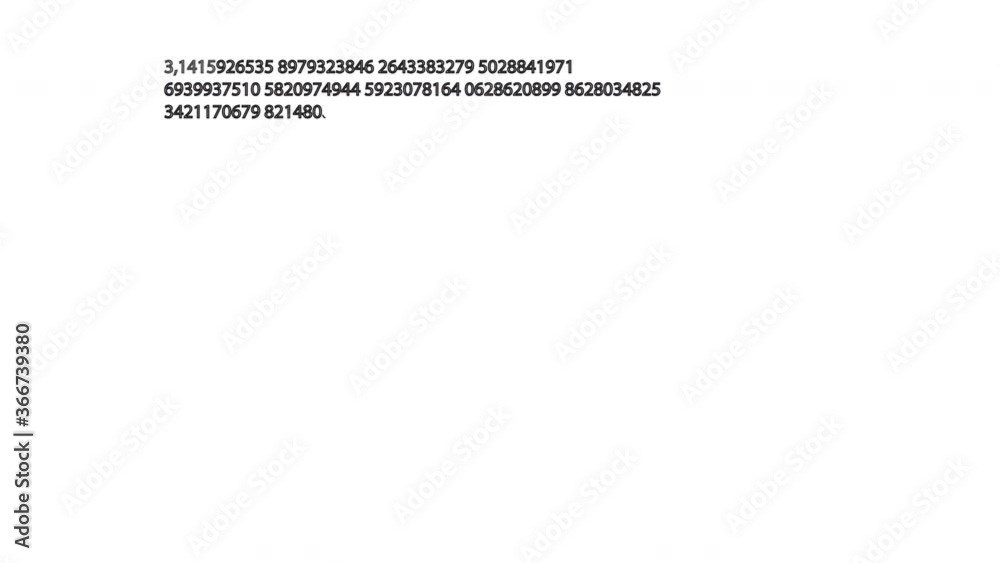 Number pi, pi character - endless mathematical constant. Self drawing animation on white background. Copy space. Number pi, pi character - endless mathematical constant. Self drawing animation on white background. Copy space.