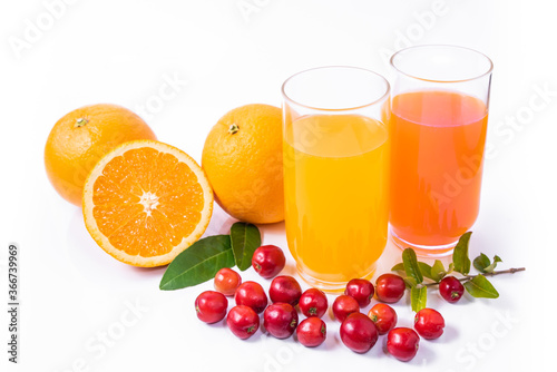 Orange juice and acerola fuit - brazilian fruits