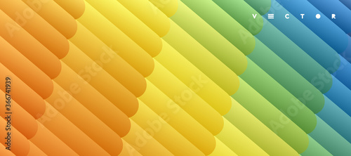 3D background striped symmetric lines. Abstract background with dynamic effect. Creative design poster with vibrant gradients. Vector Illustration for advertising, marketing or presentation.