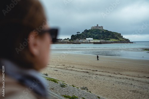 Saint michaels mount on an overcast early morning with stormy clouds and cool tones  © sam