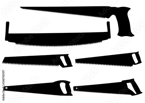Hand saws in the set.