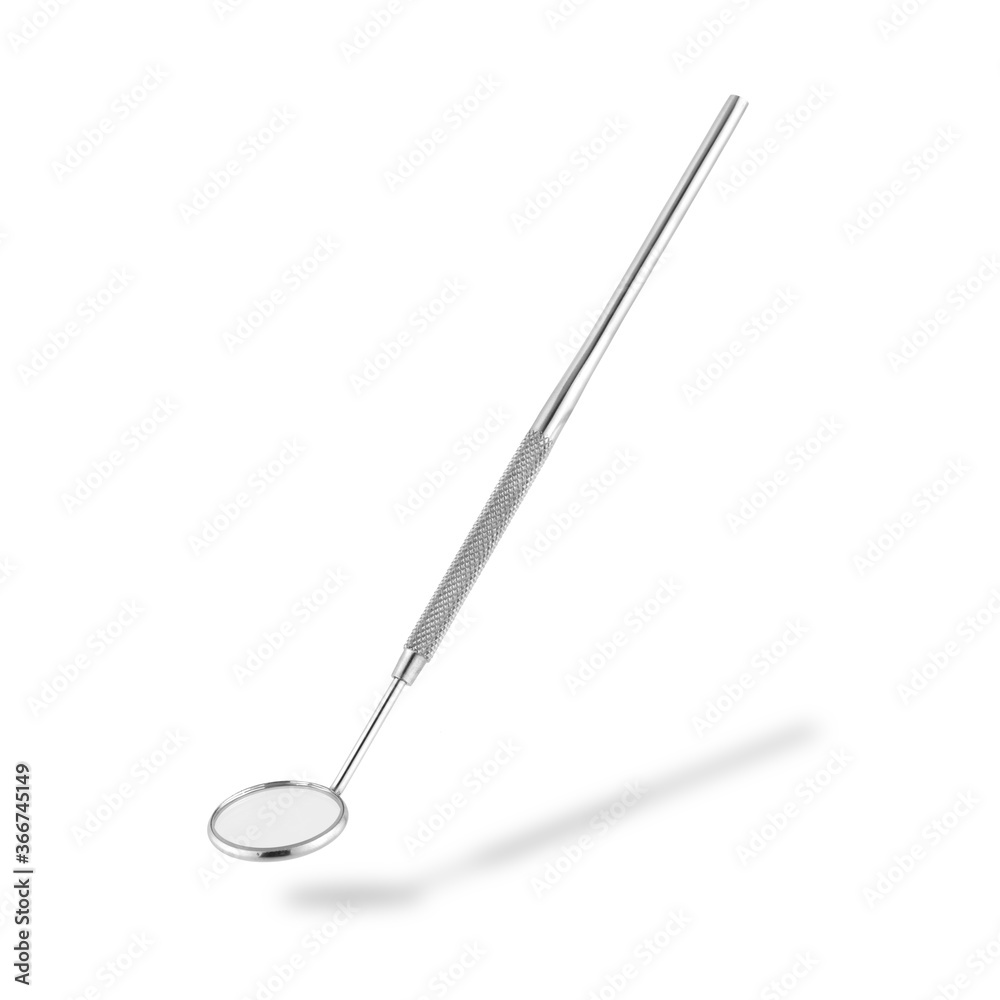 Dentist's mirror on white with drop shadow with clipping path Dentist's mirror on white with drop shadow with clipping path
