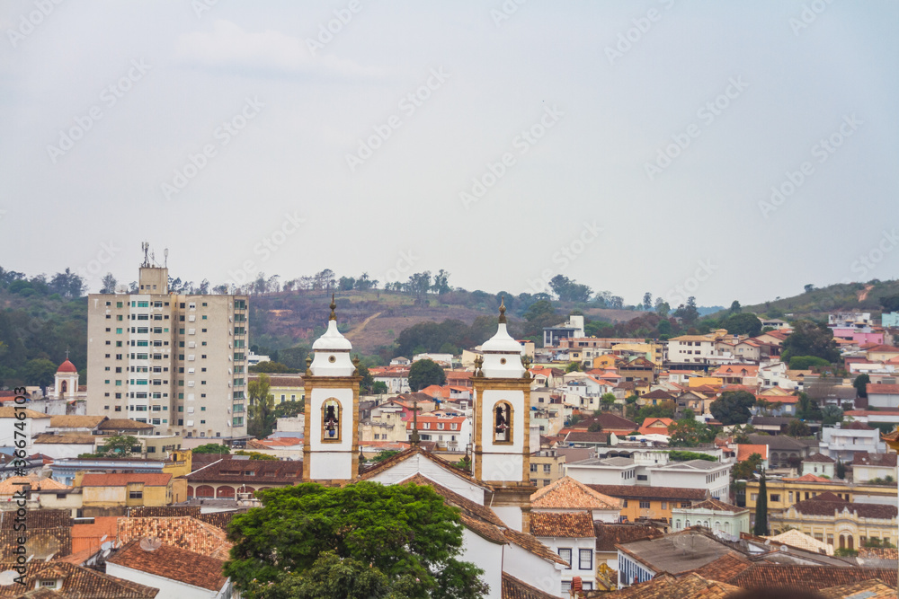 View of the city of São João del-Rei with the church towers