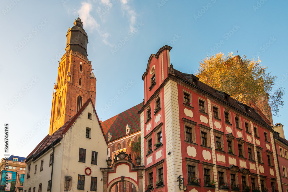 WROCLAW, POLAND - October 31, 2019: Street view of Old Town, wroclaw, Poland