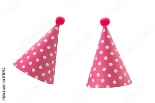 Colorful birthday cap isolated on white