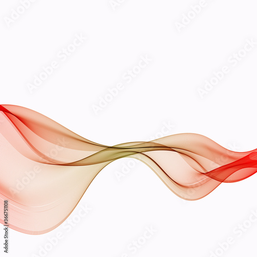 Abstract red waves background Design Template. Bright red background with curved lines.